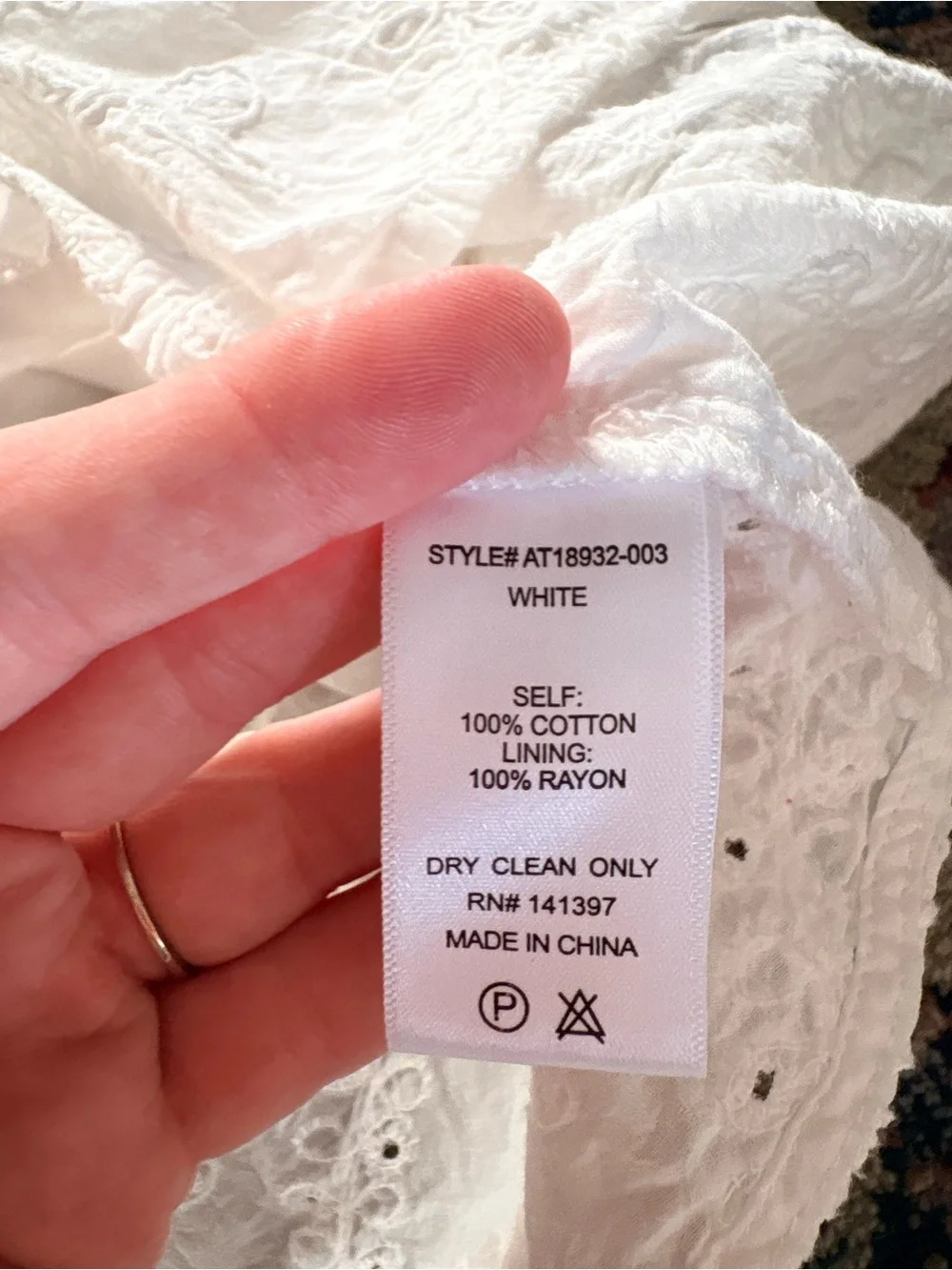 astr white tie front top floral white eyelet puff sleeve